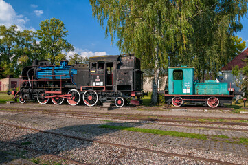 Naklejka premium Railway Museum in Koscierzyna, Pomeranian Voivodeship, Poland.