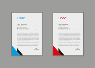 letterhead template, letterhead design, vector abstract  creative Professional modern simple unique school hospital medical new red and black corporate letterhead minimal template