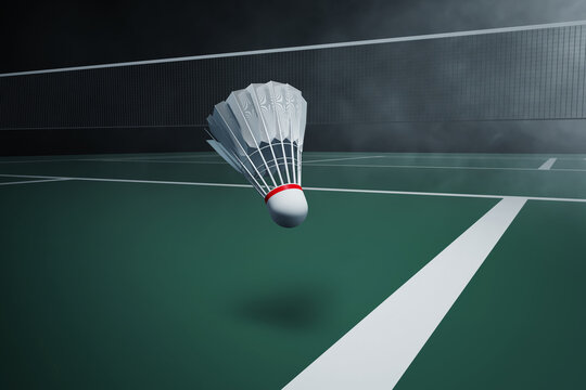 Badminton ball on 3d illustration