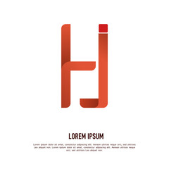 Creative letter HJ logo design vector. Hj letter logo concept in brownish red color. Hj. icon design Elegant and professional HJ letter icon on white background.