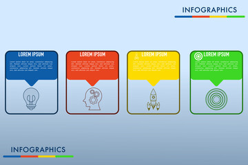 Business process infographic template. Infographic design with options or step number 4. Vector illustration graphic design.