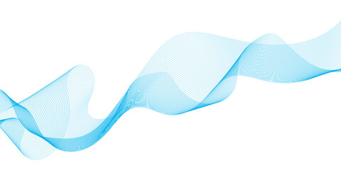 Abstract blue blend wave lines on transparent background. Modern blue flowing wave lines and glowing moving lines design for banner, wallpaper, Business banner, poster and many more.