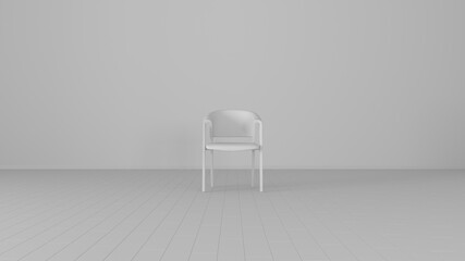 white chair in a white room