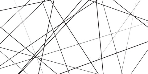 Obraz premium Abstract black and white liens with many squares and triangles shape on white background. Abstract geometric lines background. Vector illustration.