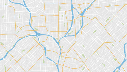 Location tracks dashboard. City street road. City streets route distance data, path turns and destination tag or mark. Huge city top view.
