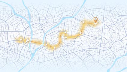 3D data dashboard. Urban highway plan. Pin location signs and infographics. Passenger location sharing for driver. City top view. Online navigation. Quarter residential buildings.