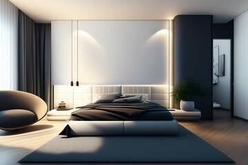 interior of a bedroom ai generative