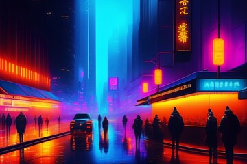 Obraz premium view of the city ai generative