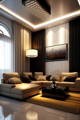 Fototapeta premium modern living room ai generative