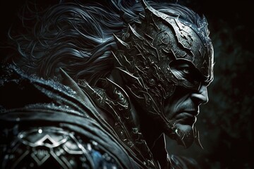 Dark epic gaming character concept, generative ai