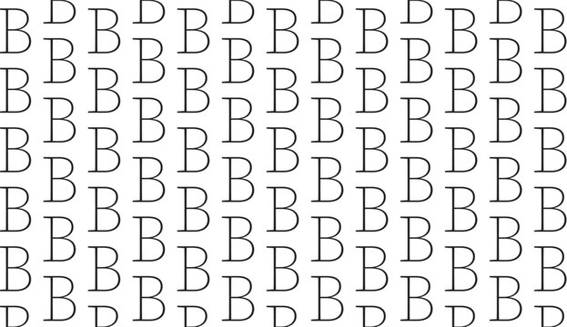 B style pattern, seamless alphabetic pattern