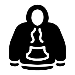 hoodie glyph icon