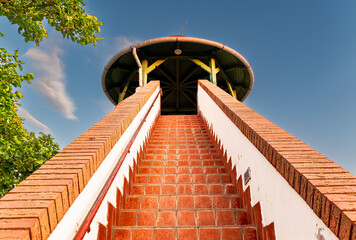 Lookout tower in Zamardi town. The Kohegyi watchtower there is next to Lake Balaton in Hungary.