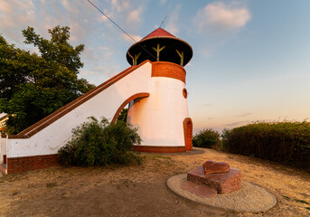 Lookout tower in Zamardi town. The Kohegyi watchtower there is next to Lake Balaton in Hungary.