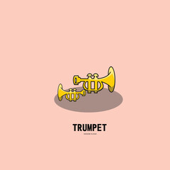 Trumpet mascot illustration design logo icon