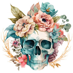 skull and floral