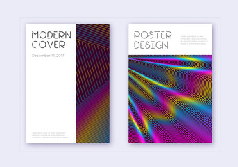 Minimal cover design template set. Rainbow abstrac