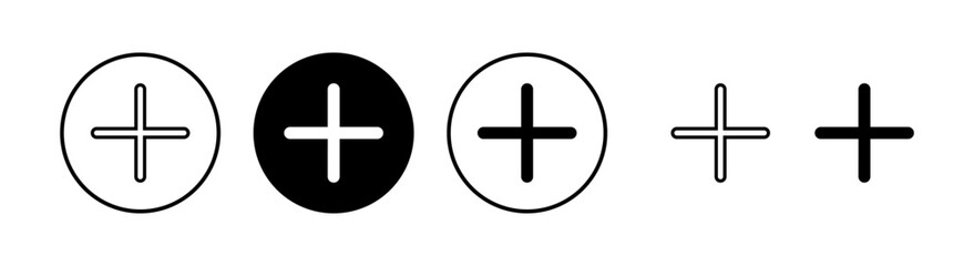 Obraz premium Plus Icon vector illustration. Add plus sign and symbol