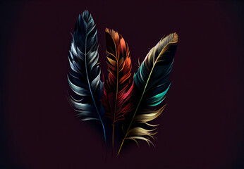 Feathers background. Generative AI.
