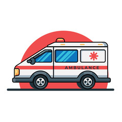 ambulance car vector icon illustration cartoon