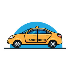 taxi car vector icon illustration cartoon