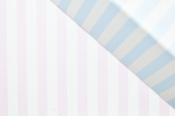 closeup stripe pink and blue paper box, package for design