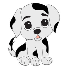 puppy in flat style isolated, vector