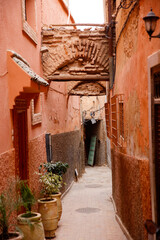 Fototapeta na wymiar Typical street in Marrakesh, Morocco