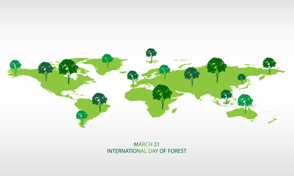 International forest day 21 march vector illustration