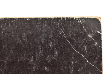 old black cover paper book texture background, page for design