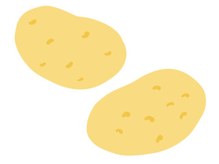 かわいいジャガイモのメークイン／手描きイラスト素材