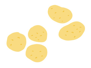かわいいジャガイモのメークインと男爵セット／手描きイラスト素材