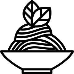 Pasta thin line icon. Spaghetti. Modern vector illustration of Italian food.