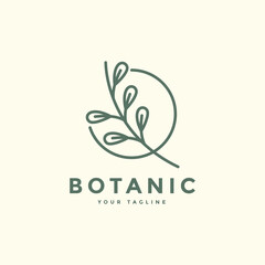 botanical organic boutique nature feminine flower minimal logo graphic vector illustration