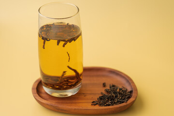 green tea in a glass bowl