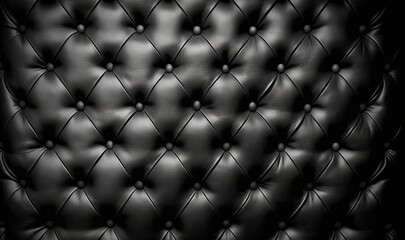  a black and white photo of a leather upholstered chair with a diamond pattern on the back of the seat and the back of the seat.  generative ai