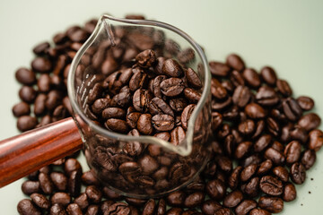 coffee beans and cup