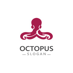 Octopus logo image design icon illustration animal vector
