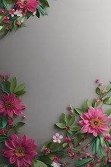 Colorful simple floral decoration, tiny flower illustration, background template, creative arrangement of nature and flowers. Good for banner, wedding card invitation draft, design element, and other.