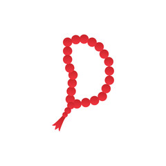 tasbeeh icon in red color Ramadan and Islamic Eid