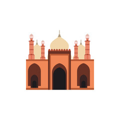 orange color mosque icon Ramadan and Islamic Eid