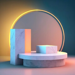 AI generated 3d Abstract scene podium mockup for product presentation