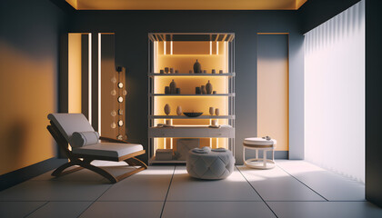 modern spa center with armchair