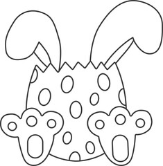 Easter eggs with bunny ears for coloring, happy easter day.