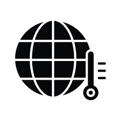 Globe icon Global temperature , isolated on white background.  Trendy Flat style for graphic design, Web site, UI. EPS