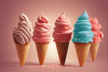 Ice Cream Illustration Background. Generative AI