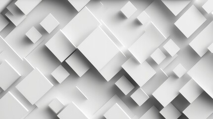 Transform Your Space with the Versatile White Square Diagonal Cube Boxes Block Background Wallpaper Banner Template, Generative AI.