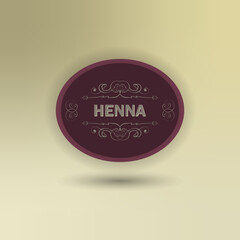 Obraz premium HENNA TEXT LABEL, HENNA STICKER, MEHNDI STICKER, MEHNDI LABEL