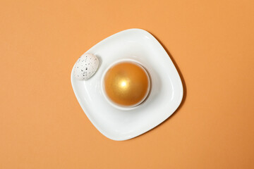 Concept of Richness, golden eggs, top view