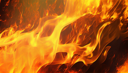 fire flames, burning campfire closeup